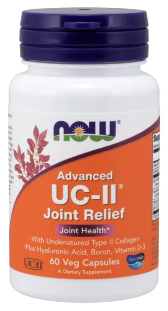 Now Foods Uc-Ii Avancé Joint Soulagement 60 Capsules Bore Collagène Calcium Vit