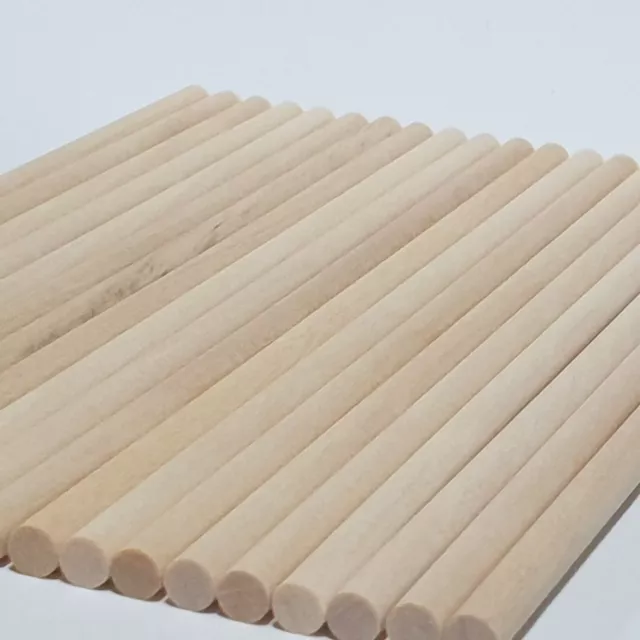 20x Craft Dowels Natural Wood Wooden Sticks Unfinished Dowel Rods 5mm x 150mm