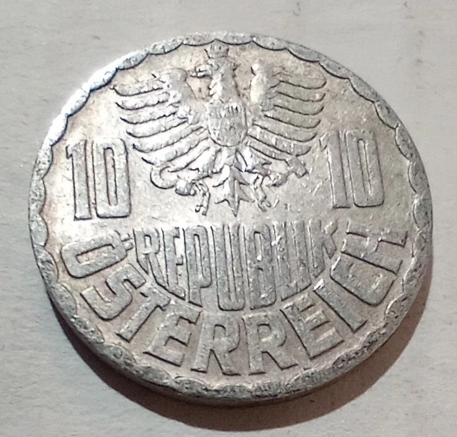 10 Groschen 1966 Austria Coin Republik Österreich Imperial Eagle