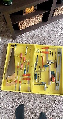 Vintage Stanley Handyman H895 Wall Tool Cabinet WITH ALL ORIGINAL TOOLS