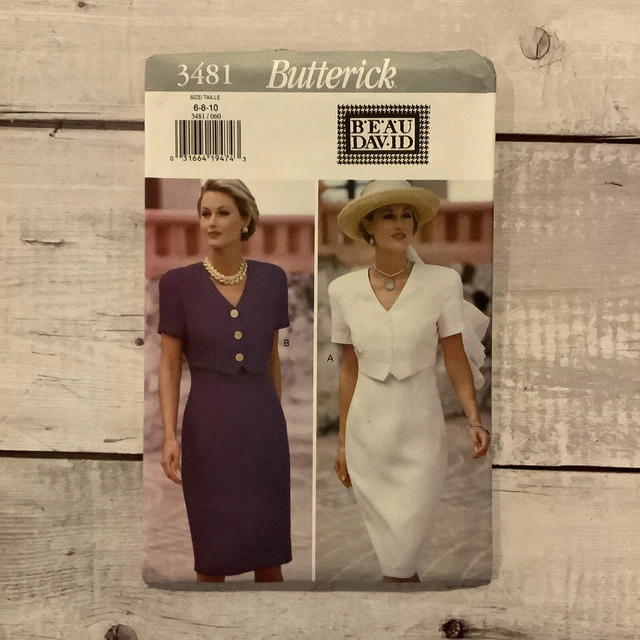Butterick 3481 Sewing Pattern Fitted Dress With Overlay Misses Sizes 6-10 UNCUT