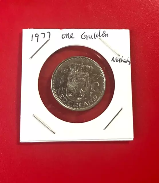 1977 Un Gulden Pays-Bas Pièce de Monnaie - Beau World Coin