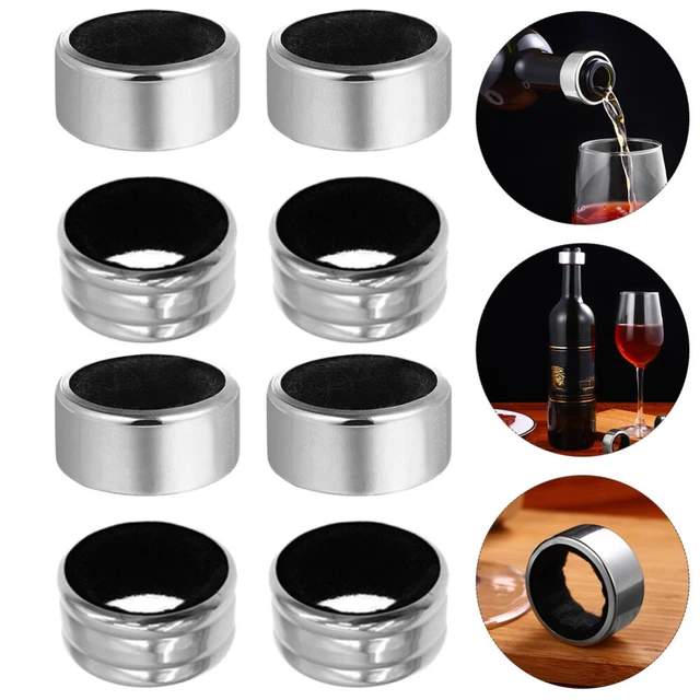12 Pcs Anneaux De Vin Attrape-cou Collier Anti-goutte À Acier Inoxydable