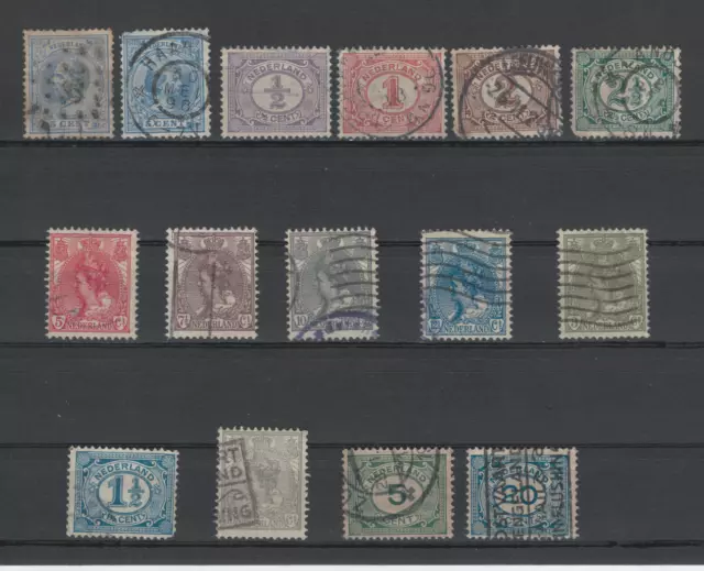 Briefmarken-Lot Niederlande verschiedene Marken von 1872 bis 1921, gestempelt