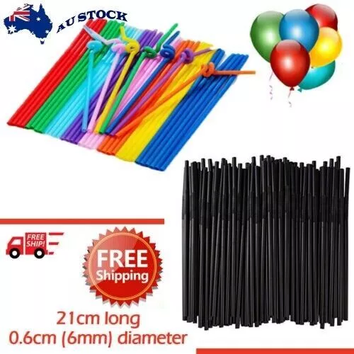 Flexible Bendy Black Plastic Straws Birthday Party Drink Wedding Summer Coloured