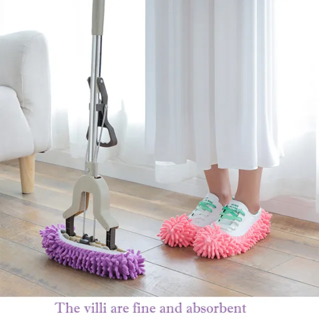 2 pz scarpe ciniglia pantofole mocio pigre pulizia pavimento polveri posa casa