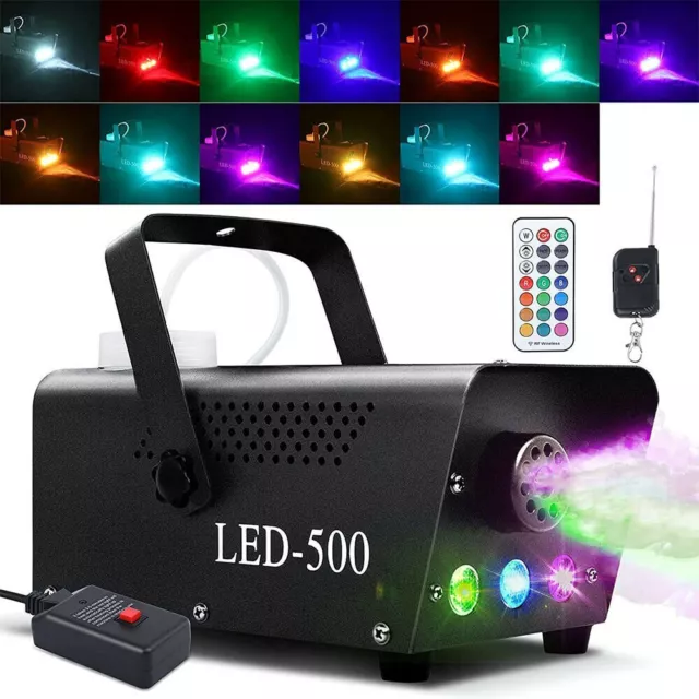 500W NEBELMASCHINE DJ Party Smoke Maschine Fogger Nebelfluid RGB LED Lichteffekt