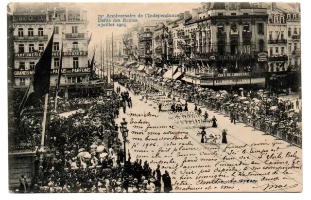 bruxelles ,defilé des ecoles 75e anniversaire de l'indépendance, 2juillet 1905