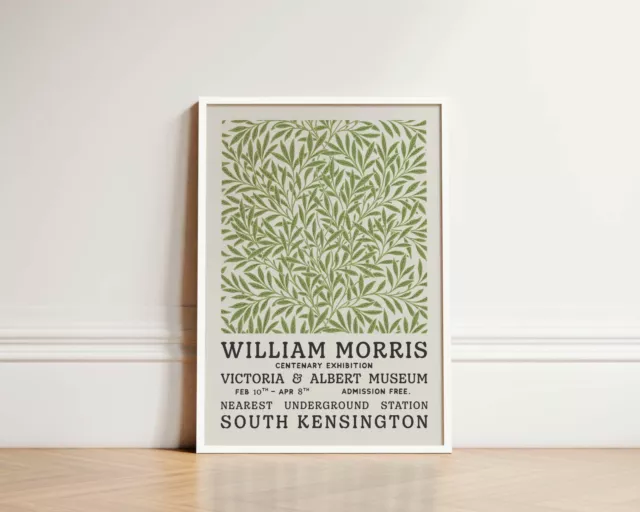 William Morris Print Green Vines Floral Nature Wall Art Exhibition Poster Framed