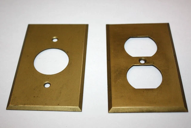 Vintage Wall Switch Plate Covers Heavy Brass Lot Of 2