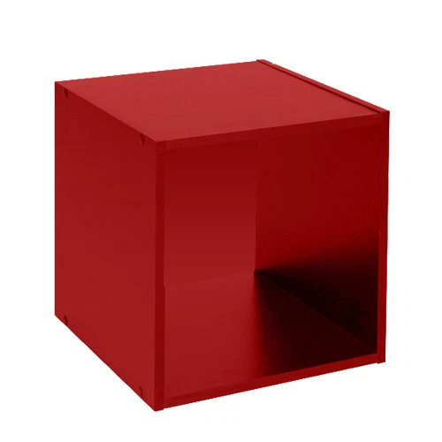 Cube Wooden Bookcase Free Standing Cubincal Storage Bookshelf - Red