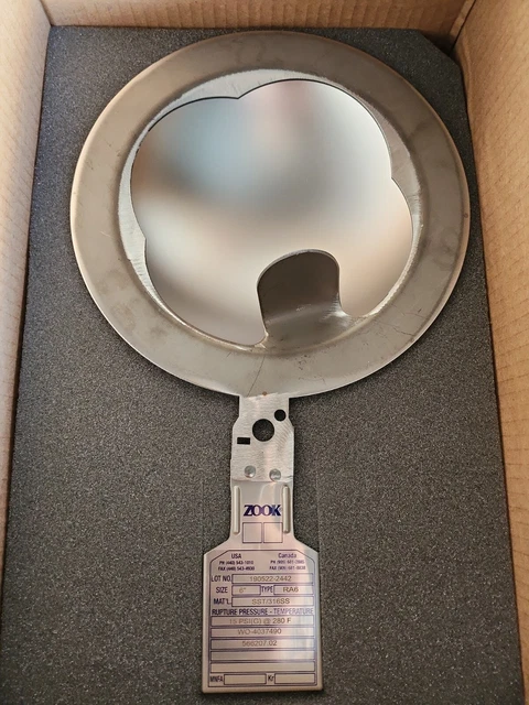 Zook Rupture Disc Size 6" RA6 190522-2442 (NEW)