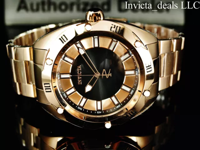 NEW Invicta Men's 50mm VENOM Gen III BLACK DIAL Rose Tone Stainless Steel Watch