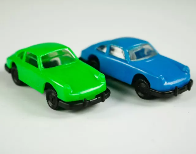 2 x Porsche 912 Manurba Kunststoff Modell Autos in OVP Vintage 60er