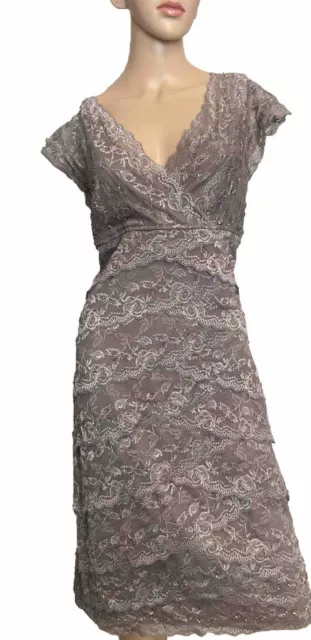 Marina Sequin Lace Brown Dress 16