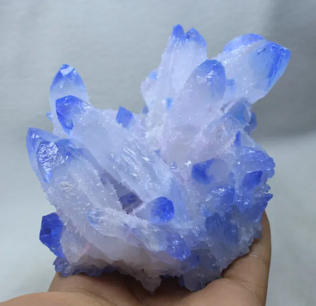 588g New Find Blue Phantom QUARTZ Crystal Cluster Specimen 2