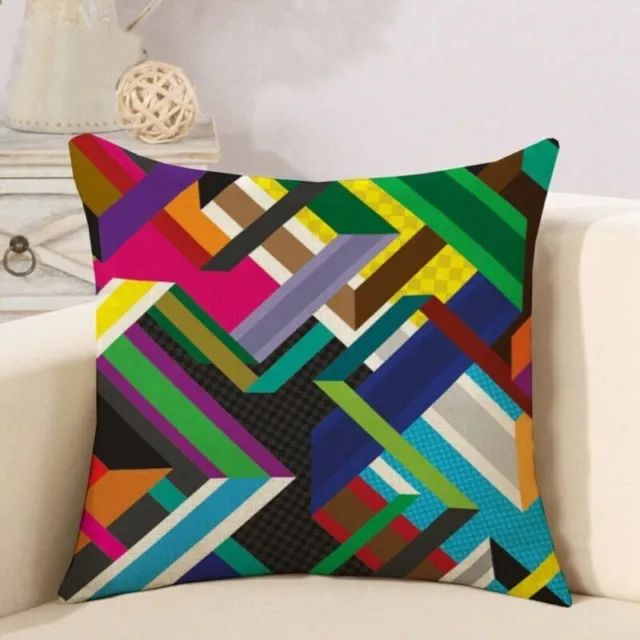 Cotton Linen Throw Pillow Case Sofa Cushion Cover Home Decor Abstract Geometric