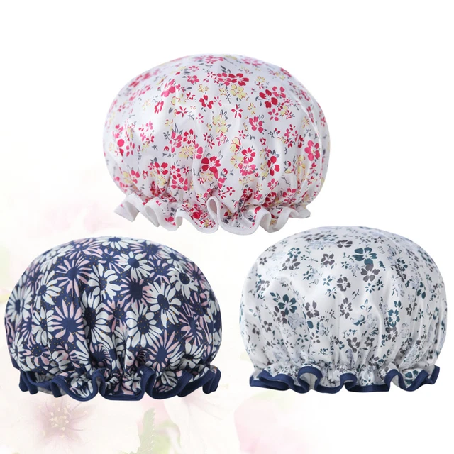 Tapones de ducha de doble capa cinta elástica sombrero impreso para salón spa