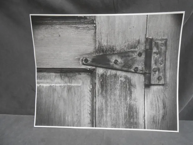 Vtg Primitive Barn Door Iron Hinge Abstract Art Photograph Photo Picture 11 x 14