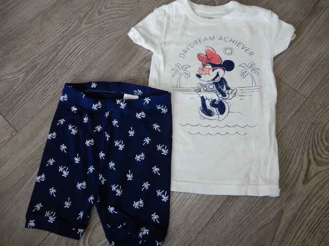 RAGAZZE ~ 5 6 anni ~ PIGIAMA ESTIVO GAP MINNIE MOUSE 2 pz pantaloncini BABY GAP Immac.