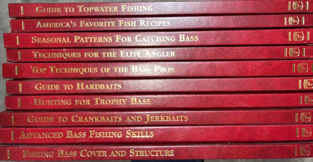 Bass Ultimate Fishing Library 10 Volumes Hardcover Leather Bound Books (NEW) HB