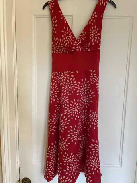 Ted Baker Red Silk Dress size 2 (10/12) Wedding/Races/Ocassion Stunning