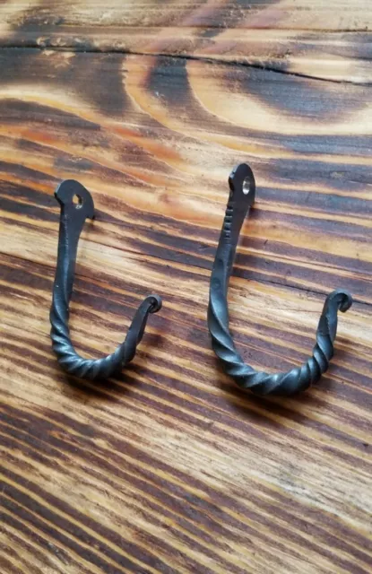 Blacksmith Hand Forged Decorative Iron Hook, Key Hanger, Clothes Hanger