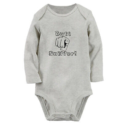 Butt Sniffer Funny Baby Bodysuits Newborn Rompers Infant Jumpsuits Long Outfits
