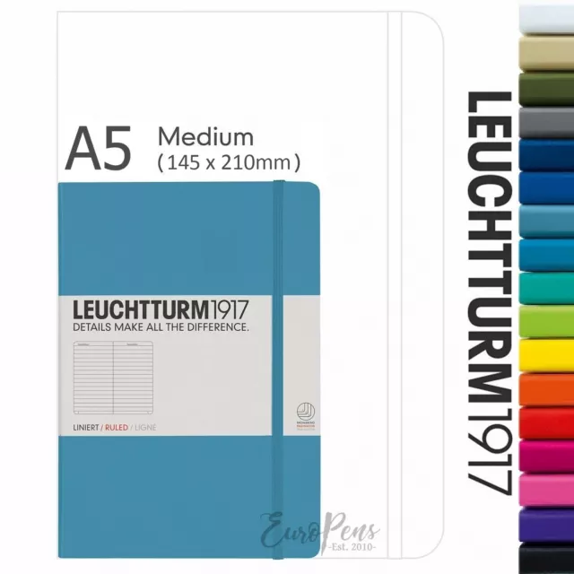 Leuchtturm1917 Medium A5 Notebook - Ideal Bullet Journal - Choose Colour & Paper