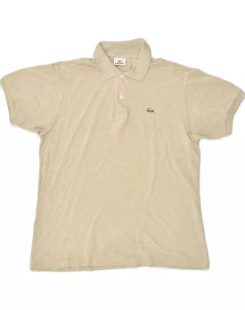 LACOSTE Mens Polo Shirt Size 5 Large Beige Cotton BD14