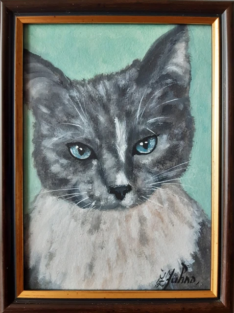 REPRODUCTION ET CADRE Nathalie chat perché, 1991 de Gilles