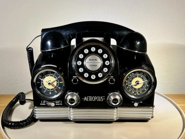 RARE METROPOLIS CONAIR TCR300 Phone Clock Radio Steampunk Vintage Retro ...