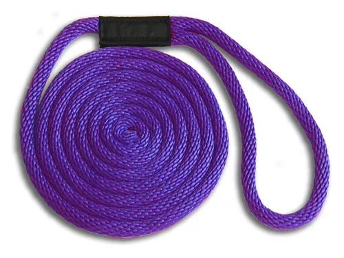 1/2" x 15' Solid Braid Nylon Dock Lines - Purple - Made in USA