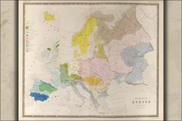 Poster, Many Sizes; Ethnographic Map Of Europe 1848