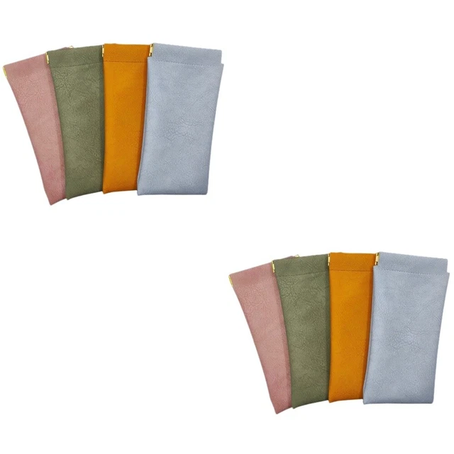 8 pcs Eyeglasses Bag Leather Glasses Case Sunglasses Travel Case
