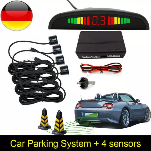 Auto PDC Einparkhilfe 4 Sensoren zum Nachrüsten hinten Parkhilfe Rückfahrwarner