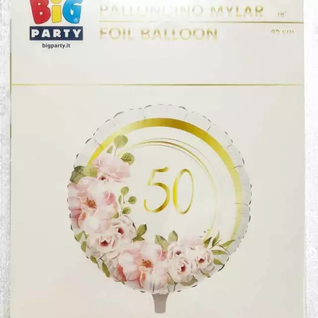 Palloncino 50 Anniversario Matrimonio Nozze Oro BIG PARTY 12551