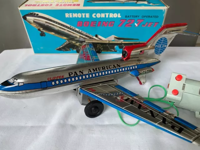 Blechspielzeug  PanAm  Boeing 727 Jet , TT Takatoku Trade Mark Tin Toy, battery