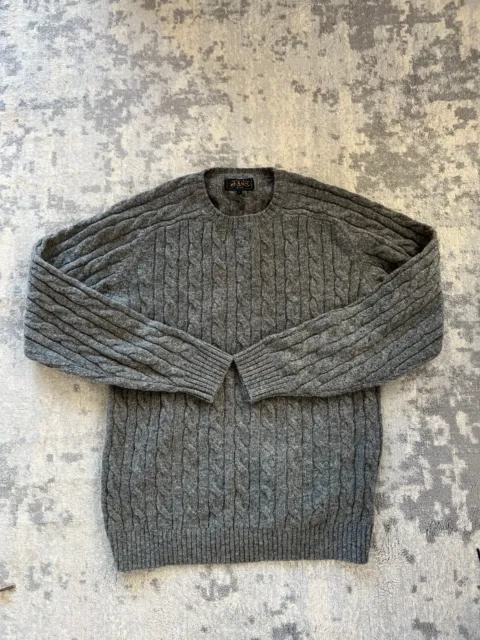 Beams Plus Beams+ Japan Cable Knit Sweater Large Grey Wool Charcoal