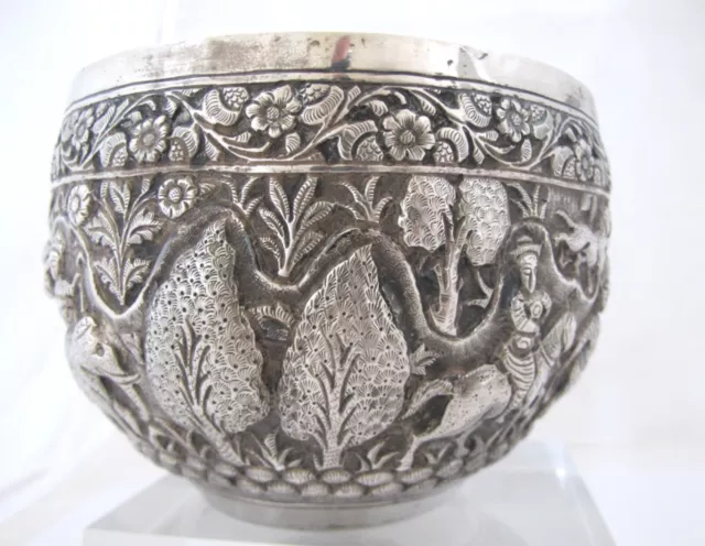 Wonderful Indian Raj period silver bowl Lucknow c1890 2