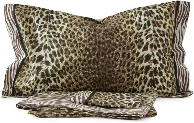 Completo Letto Matrimoniale Flanella Fantasia Zebrato Leopardato