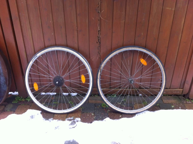 Radsatz 28 Zoll Rennrad Oldtimer 5 fach Stahl Chrom 28x 1 3/8 37-622 Schwalbe