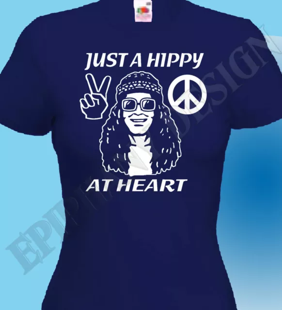 Hippy Camiseta Hippie 60's Inspirado Paz Amor En Corazón Cnd Woodstock 60s 3