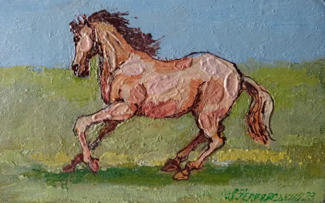 Horse Painting Original Art Impressionistic Oil Painting 9 x 6 in