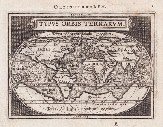 WORLD MAP CARTE Du Monde Mappemonde Ortelius Engraving Gravure sur ...