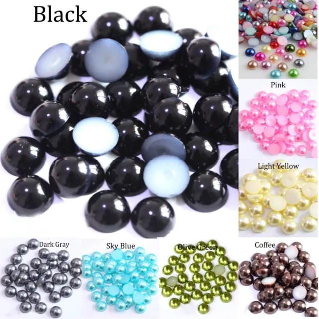 Acrylic Beads Pearl Imitation Half Round Flatback for DIY Crafts Jewelry Making