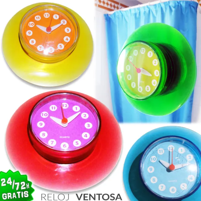 Reloj Con Ventosa Para Baño Cocina Reloj Decoracion Pared Watch Toilet Wc Clock