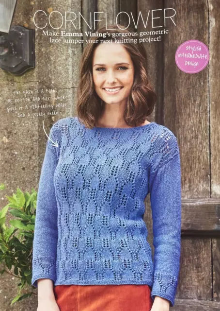 STRICKMUSTER Damen Halbsechskant Spitzenpullover Geometrischer Pullover Sublime DK