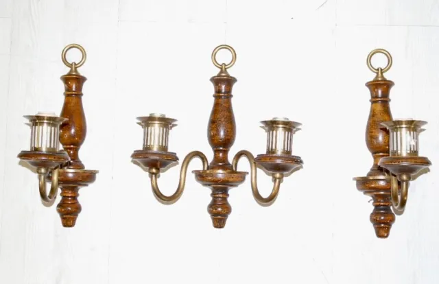 elegante lotto di 3 applique in legno epoca  '900 stile Rocaille francese