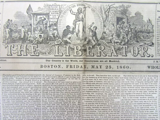 1860 abolitionist newspaper THE LIBERATOR - SLAVE SHIP "Wildfire" captured by US